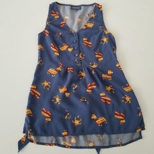 MODCLOTH Piñata Print Sleeveless Top size XSMALL